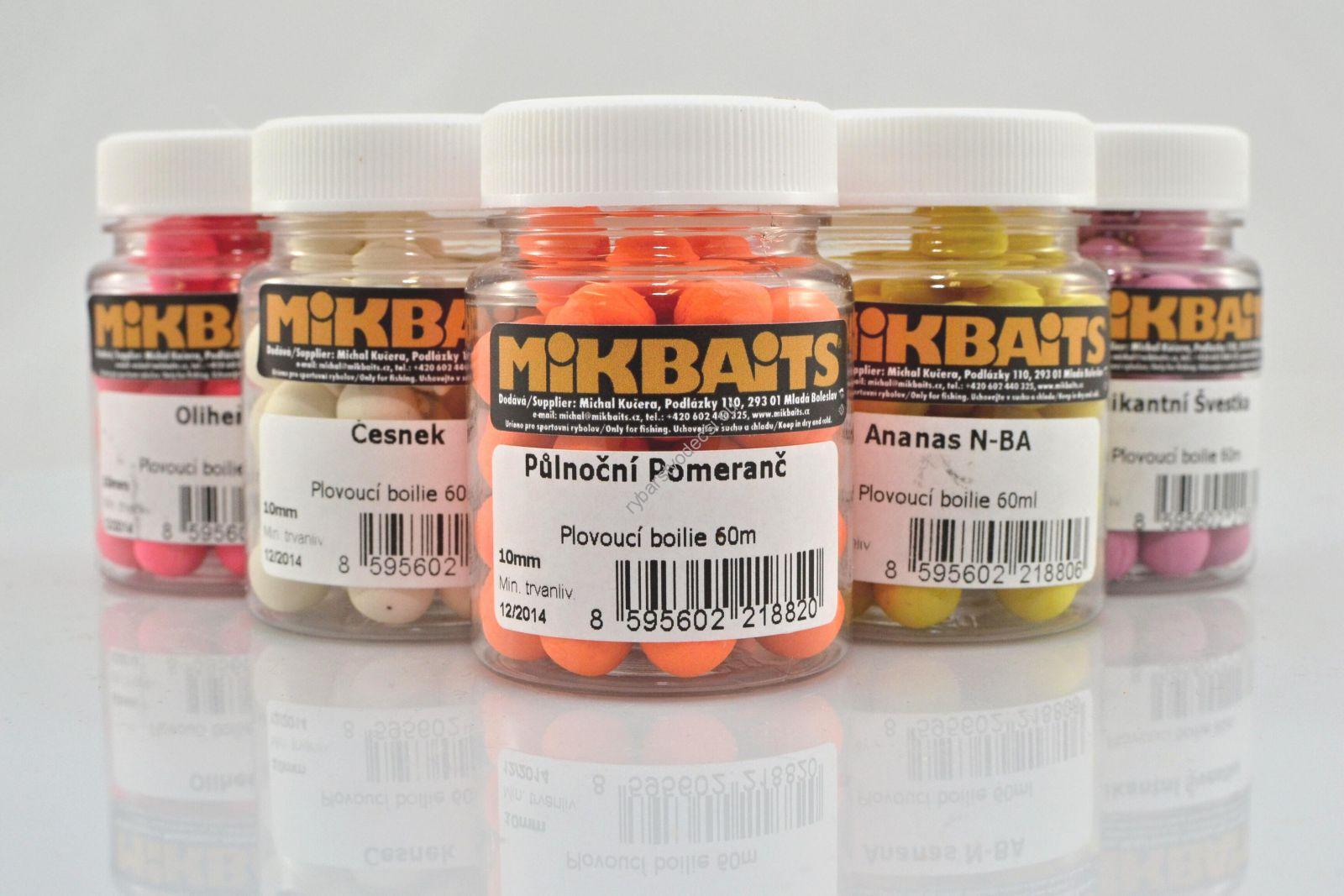 Mikbaits Plávajúce Boilies Fluoro 60 ml 10 mm