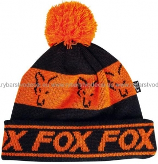 Fox Čiapka Black Orange Lined Bobble